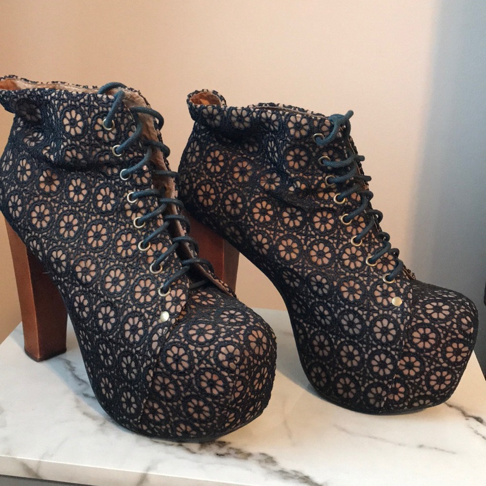 Jeffrey Campbell platform lace booties